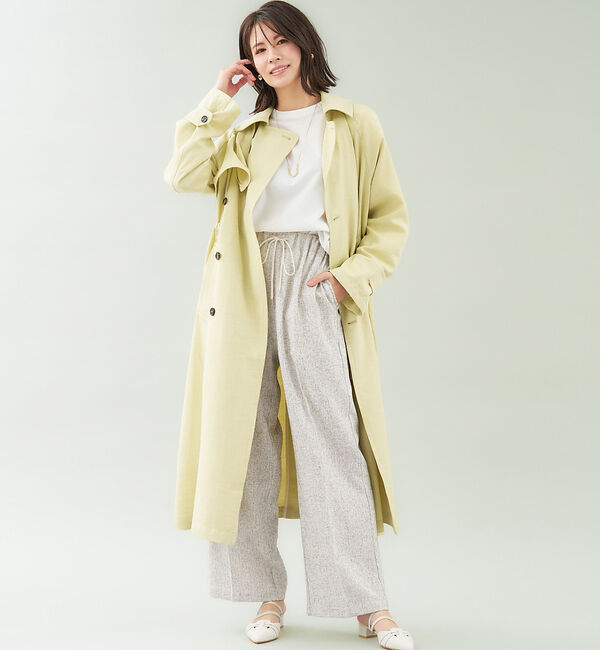 abahouse mavie「ヴィンテージツイルトレンチコート」|トレンチコート|イエロー