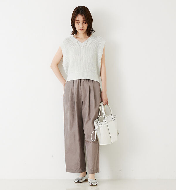 abahouse mavie「シャイニータフタワイドテーパードパンツ」|その他|