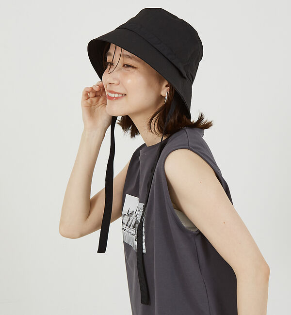 abahouse mavie「マルチプルリボンバケットハット」|その他|ブラック