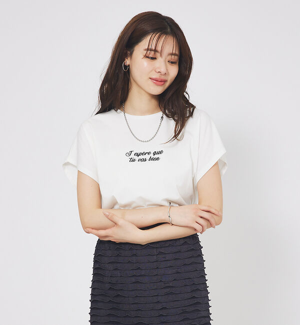 abahouse mavie「刺繍ロゴTシャツ」|Tシャツ・カットソー|