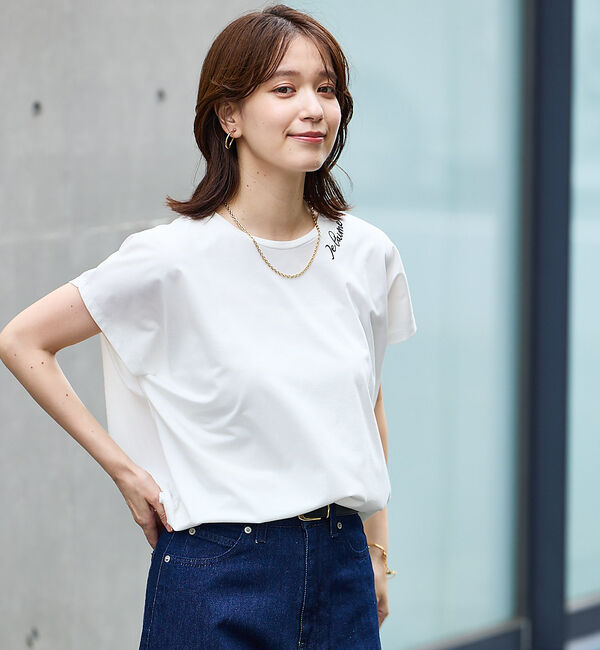 abahouse mavie「刺繍ロゴTシャツ」|Tシャツ・カットソー|