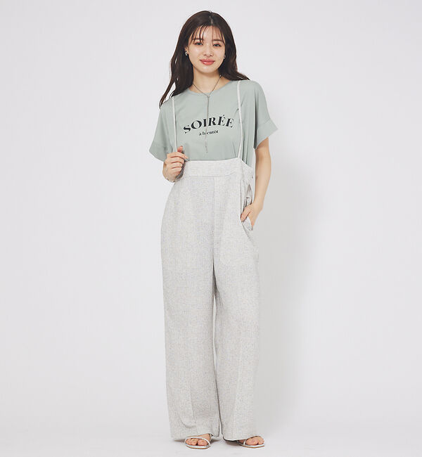 abahouse mavie「【セットアップ対応】ライトツイードサスペンダーパンツ」|その他|