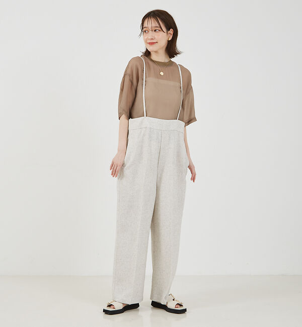 abahouse mavie「【セットアップ対応】ライトツイードサスペンダーパンツ」|その他|