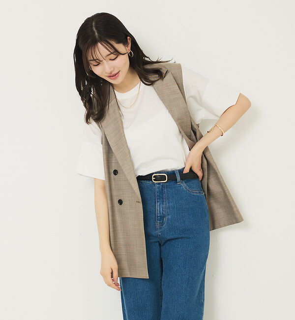 abahouse mavie「【大人の推しT！】シルケット天竺ワイドTシャツ」|Tシャツ・カットソー|