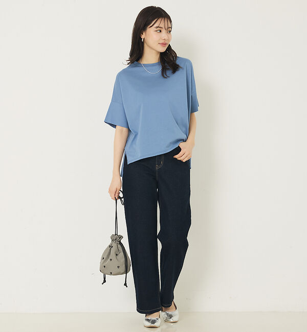 abahouse mavie「【大人の推しT！】シルケット天竺ワイドTシャツ」|Tシャツ・カットソー|