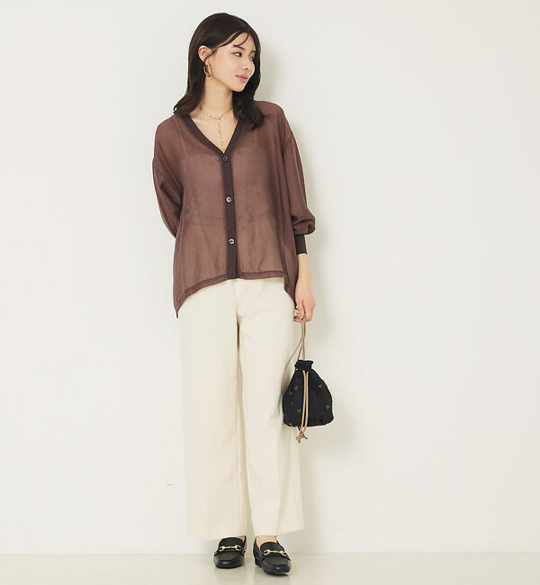 abahouse mavie「シアーシャツカーディガン」|カーディガン|