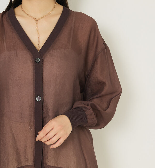 abahouse mavie「シアーシャツカーディガン」|カーディガン|