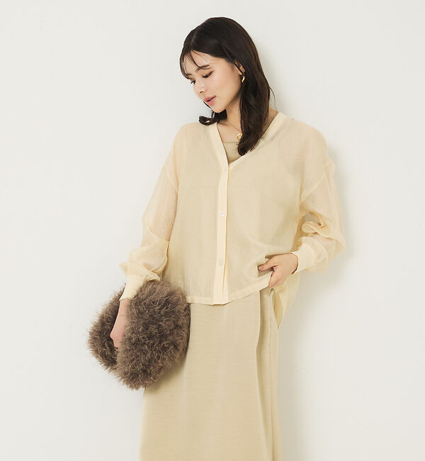 abahouse mavie「シアーシャツカーディガン」|カーディガン|