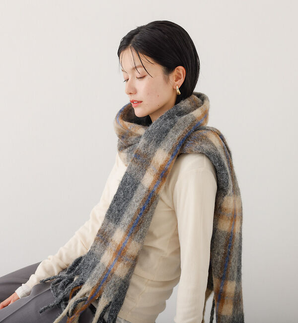 abahouse mavie「ウール混チェックストール」|マフラー|