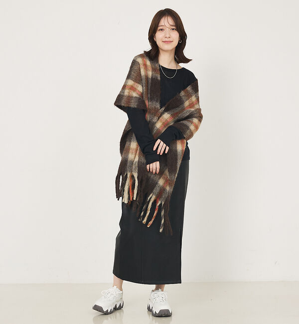 abahouse mavie「ウール混チェックストール」|マフラー|