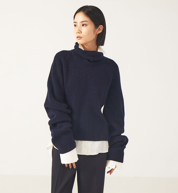 The Store by C' 「【COCUCA】フォルムプルオーバー」|ニット・セーター|ネイビー
