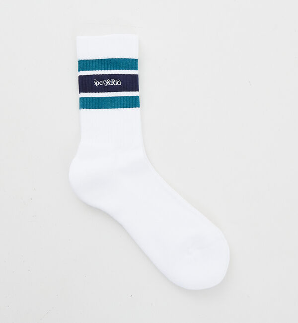 The Store by C' 「【Sporty&Rich】Serif Logo Striped Socks／ロゴ」|ソックス|