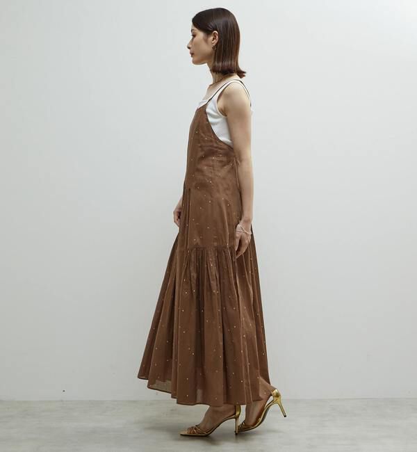 Soffitto「インド綿ドット刺繍キャミティアードワンピース」|ワンピース|