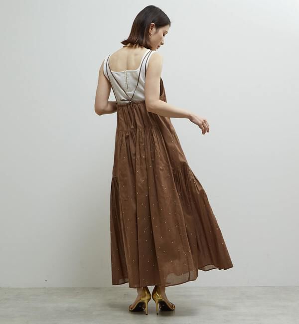 Soffitto「インド綿ドット刺繍キャミティアードワンピース」|ワンピース|