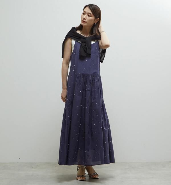 Soffitto「インド綿ドット刺繍キャミティアードワンピース」|ワンピース|