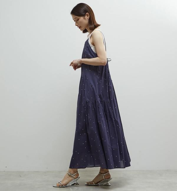 Soffitto「インド綿ドット刺繍キャミティアードワンピース」|ワンピース|