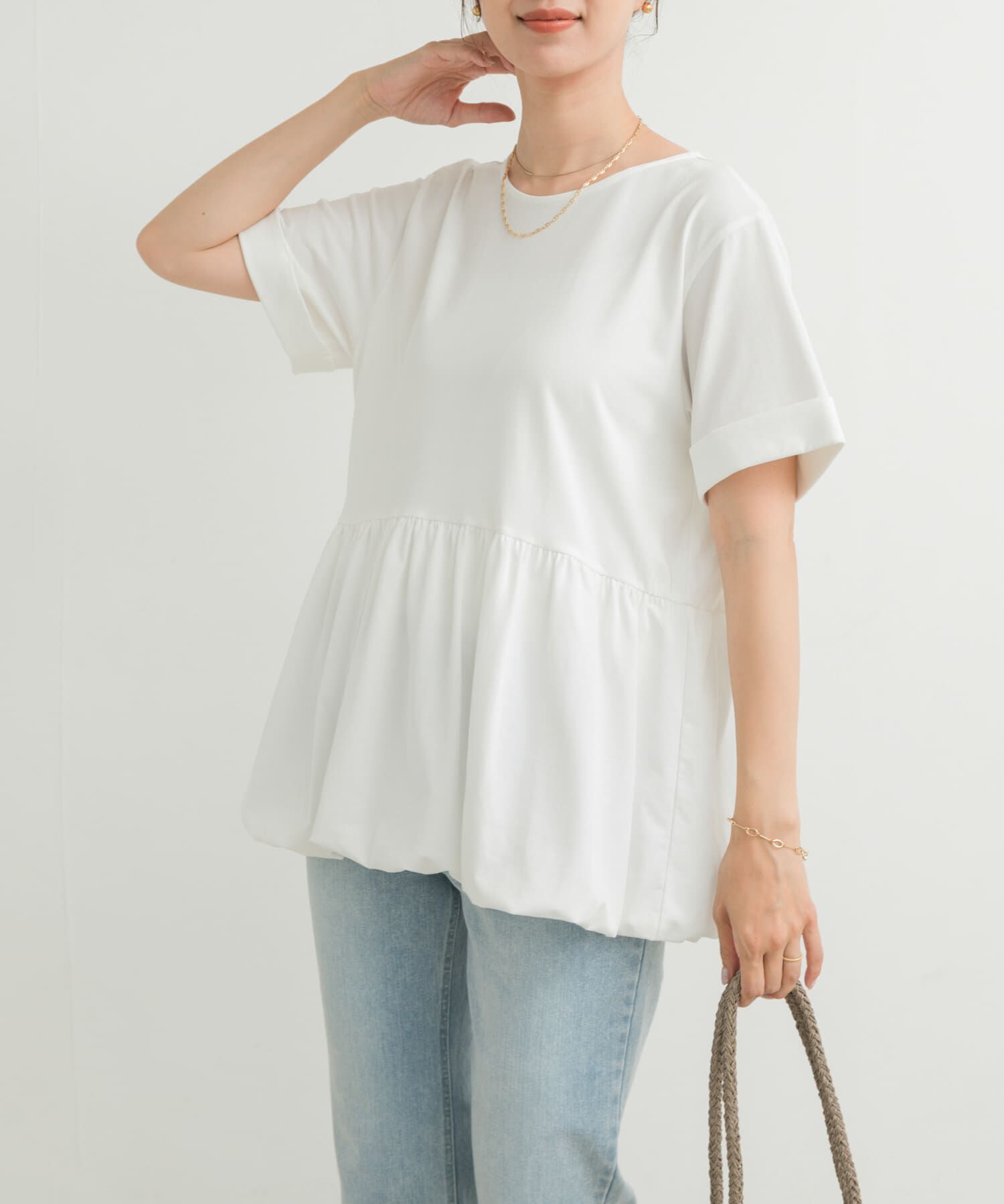 URBAN RESEARCH DOORS「ペプラムバルーンTシャツ」|Tシャツ・カットソー|