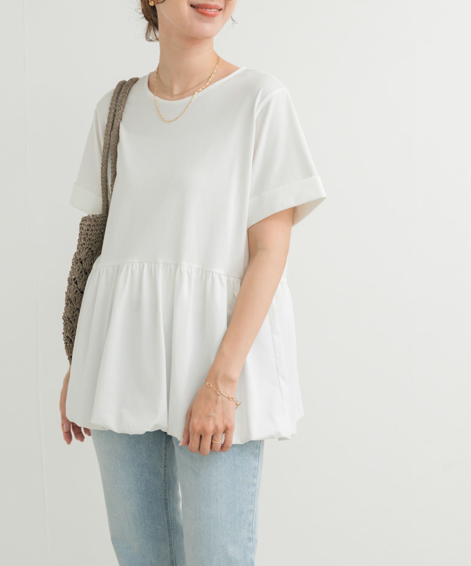 URBAN RESEARCH DOORS「ペプラムバルーンTシャツ」|Tシャツ・カットソー|