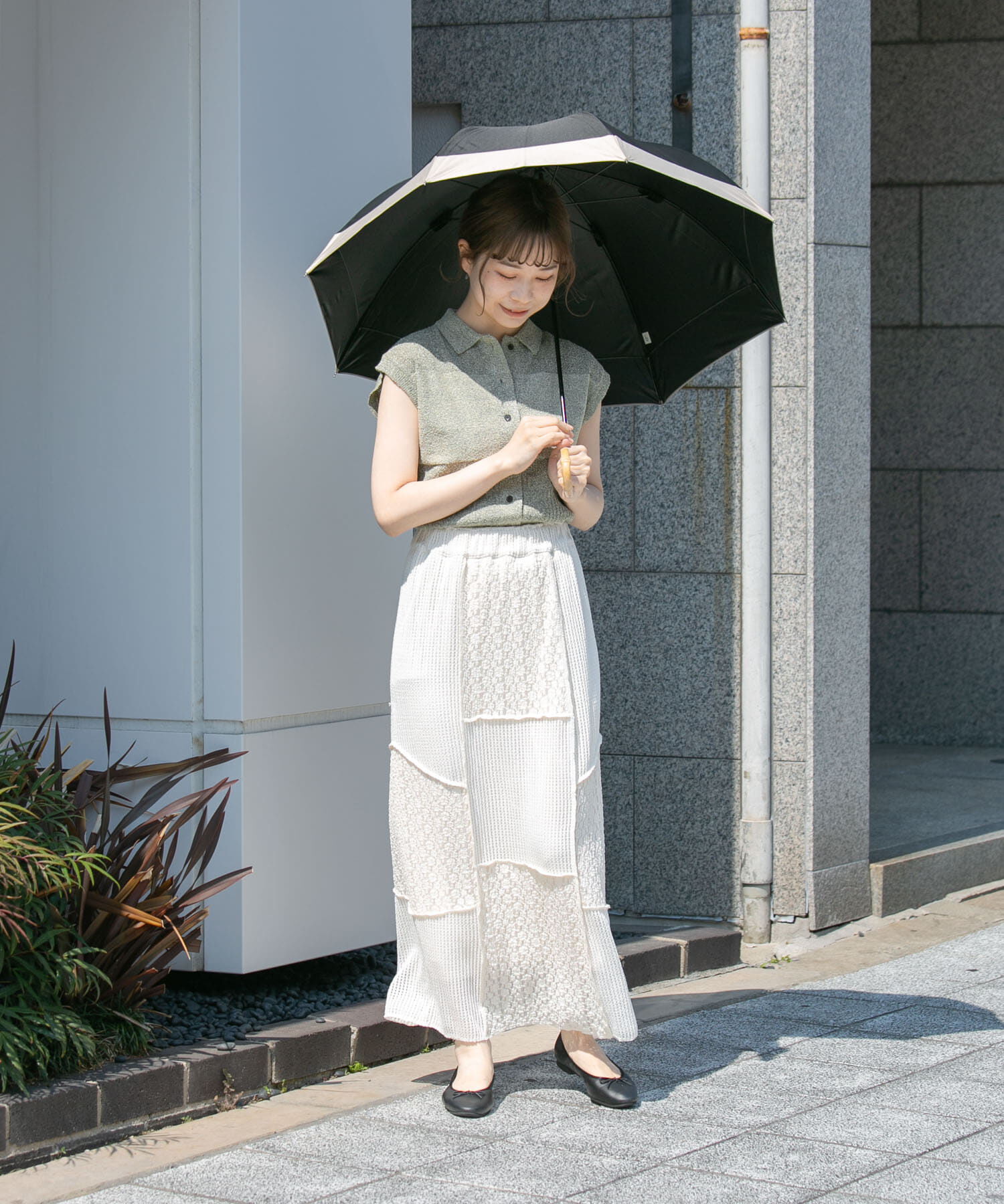 SMELLY「because　晴雨兼用バンブーハンドルバイカラー」|傘|