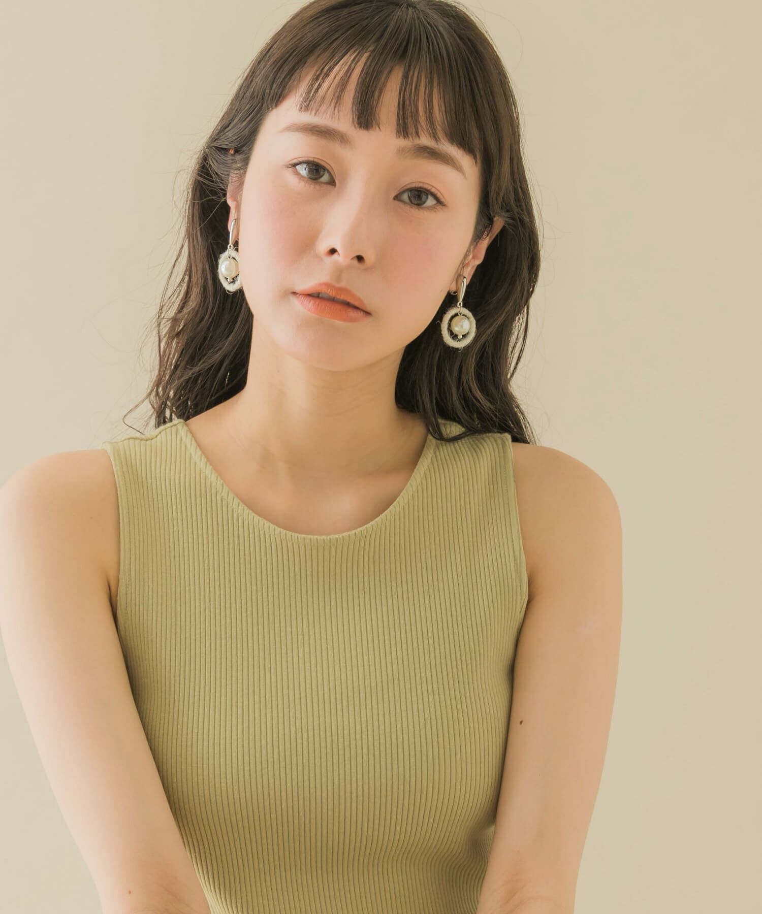 SMELLY「マテリアルサークルパールイヤリング」|イヤリング|