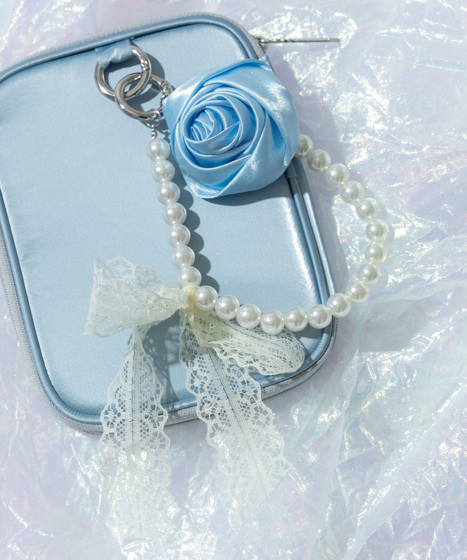 SMELLY「ローズレースリボンストラップ」|チャーム・キーホルダー|