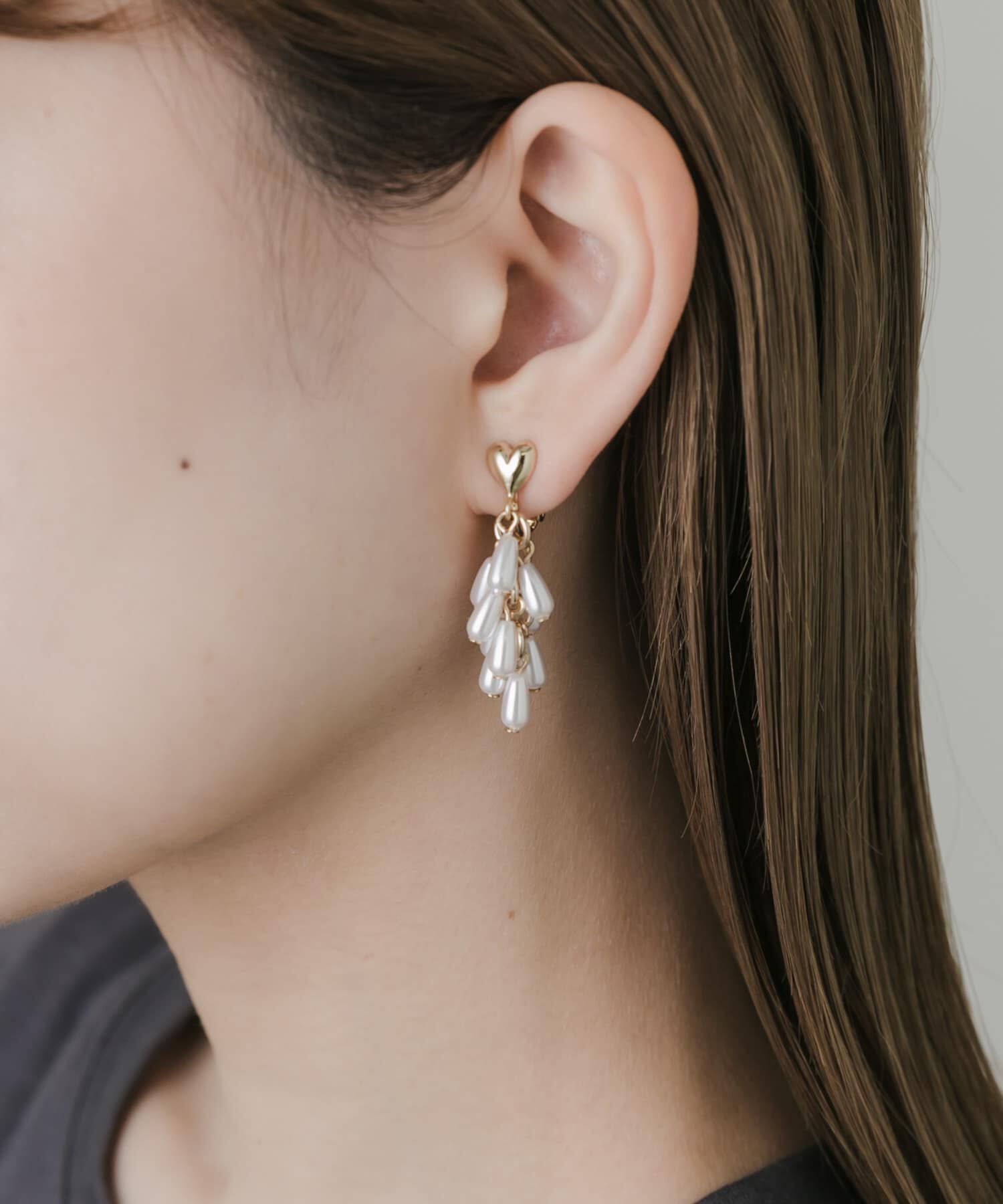 SMELLY「メタルハートパールシャワーイヤリング」|イヤリング|ゴールド系その他