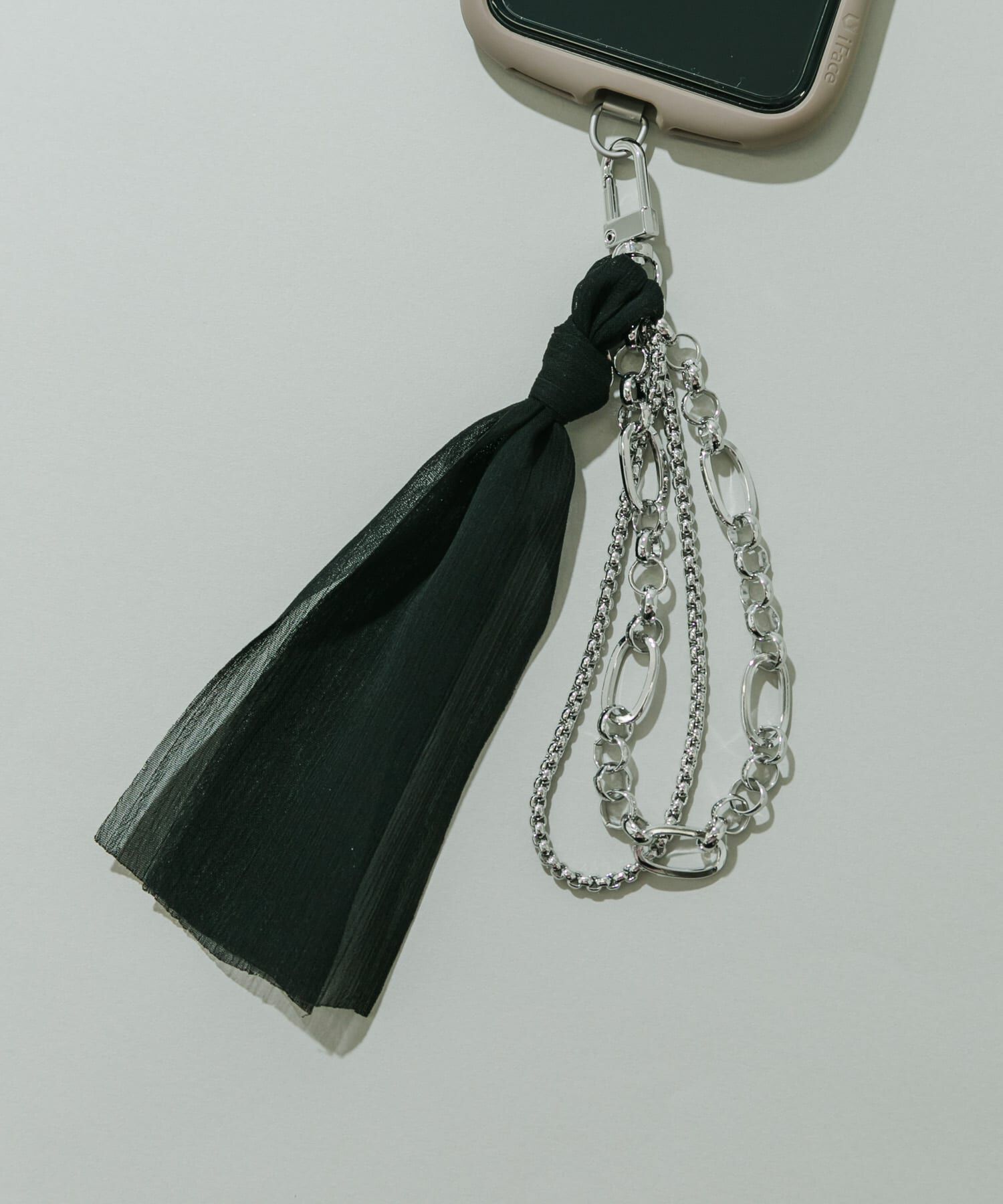 SMELLY「メタルパーツリボンキーチェーン」|チャーム・キーホルダー|ブラック