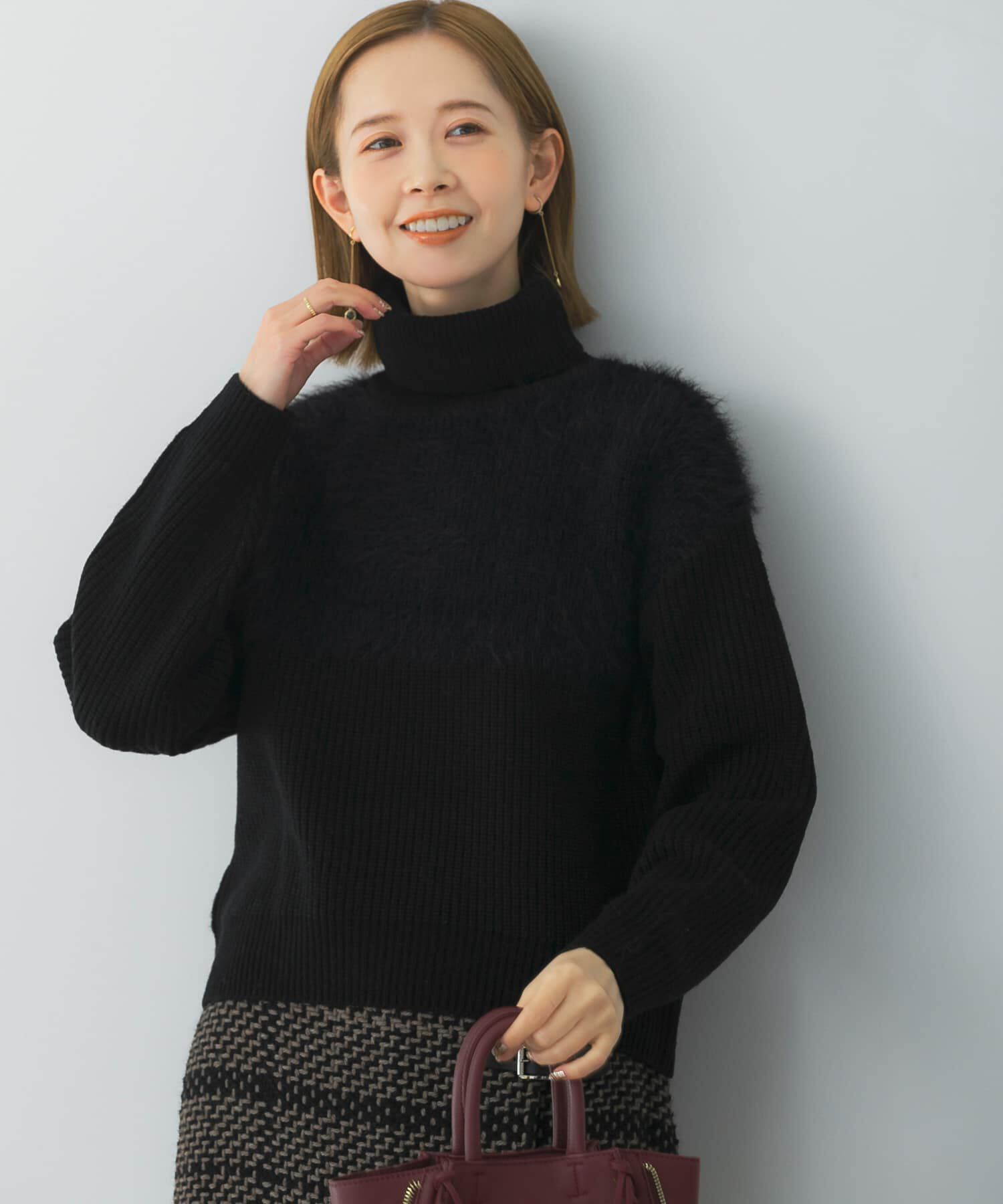 URBAN RESEARCH ROSSO「エアリーヤーンドッキングニットプルオーバー」|ニット・セーター|