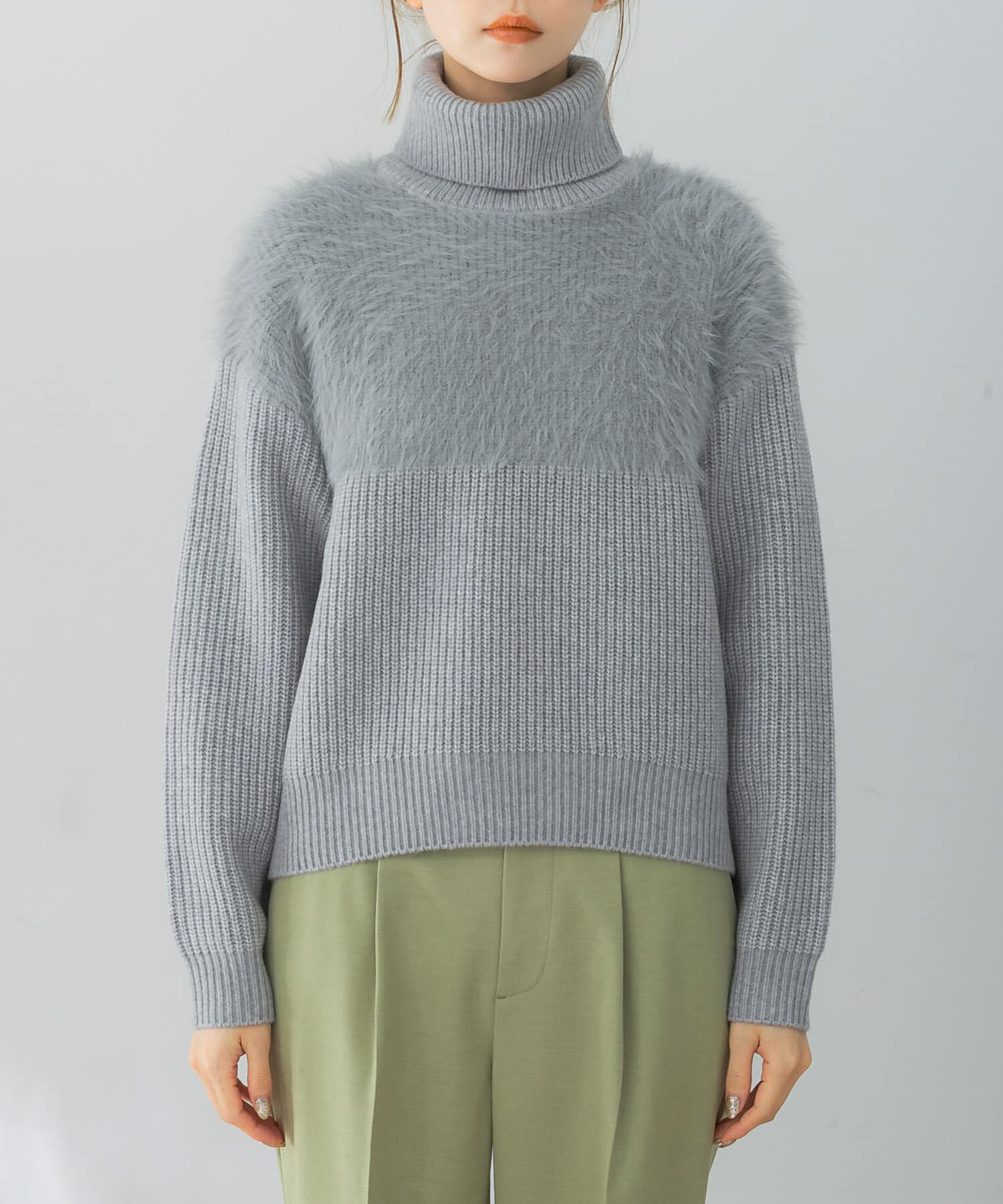 URBAN RESEARCH ROSSO「エアリーヤーンドッキングニットプルオーバー」|ニット・セーター|