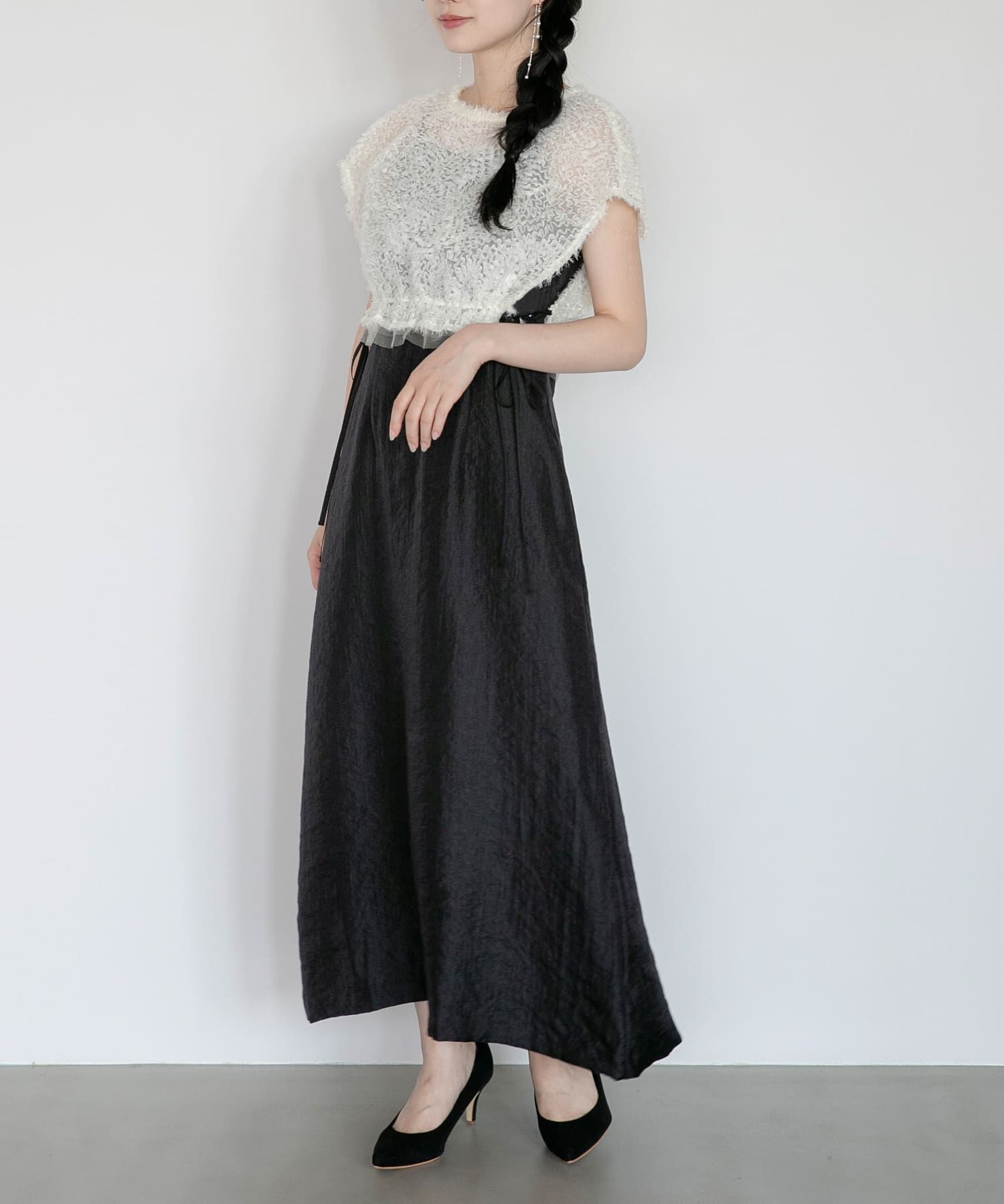 URBAN RESEARCH ROSSO「kaene　チュールボレロハイウエストドレス」|ワンピース|