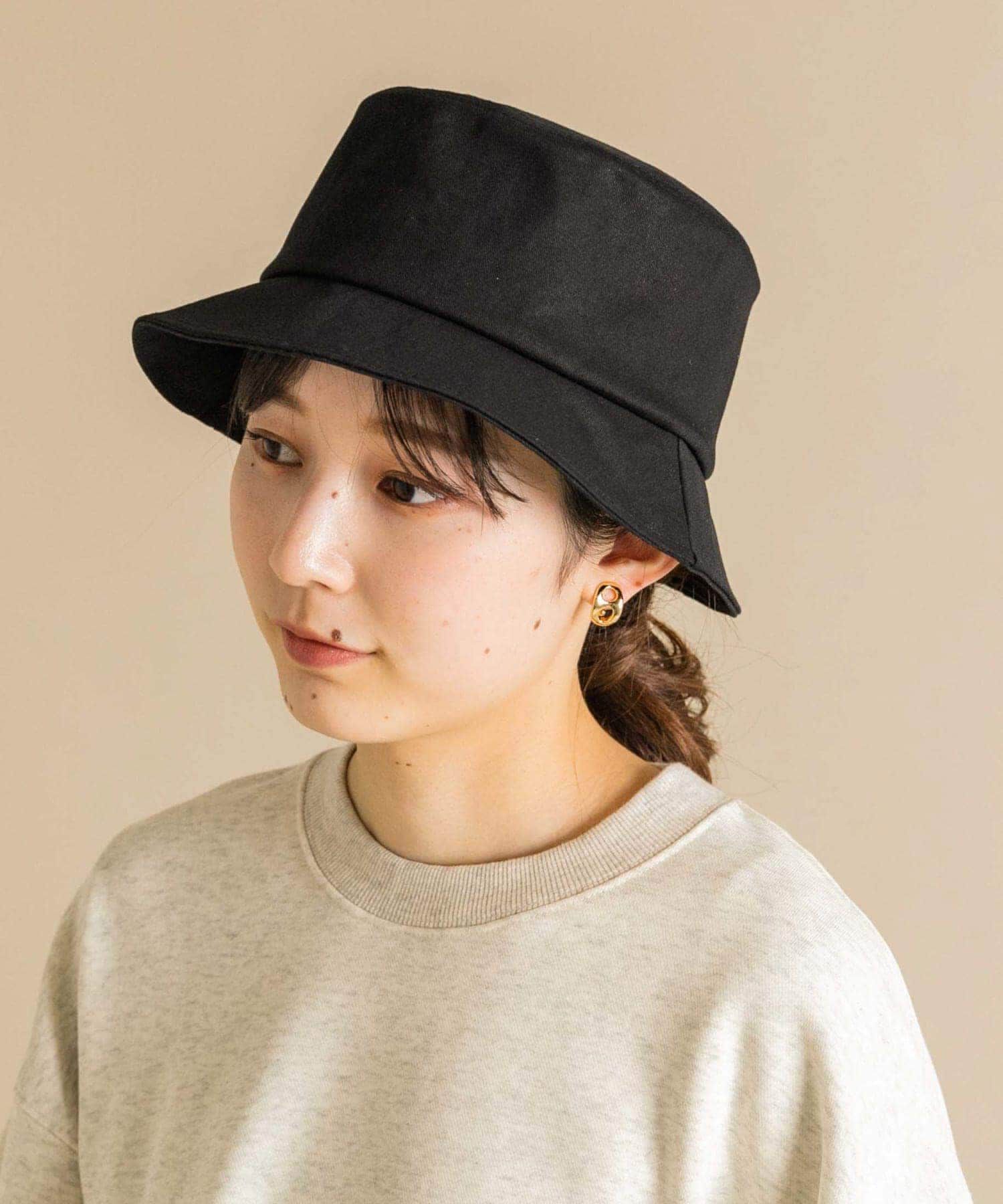 SMELLY「コットンリボンバケットハット」|ハット|ブラック