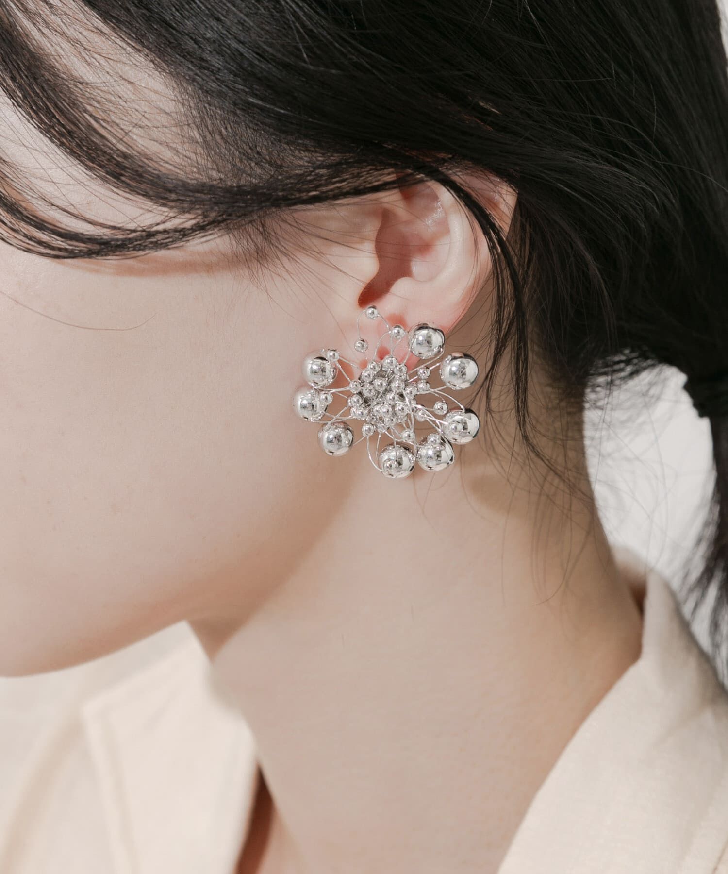 SMELLY「ラディアルメタルボールイヤリング」|イヤリング|シルバー