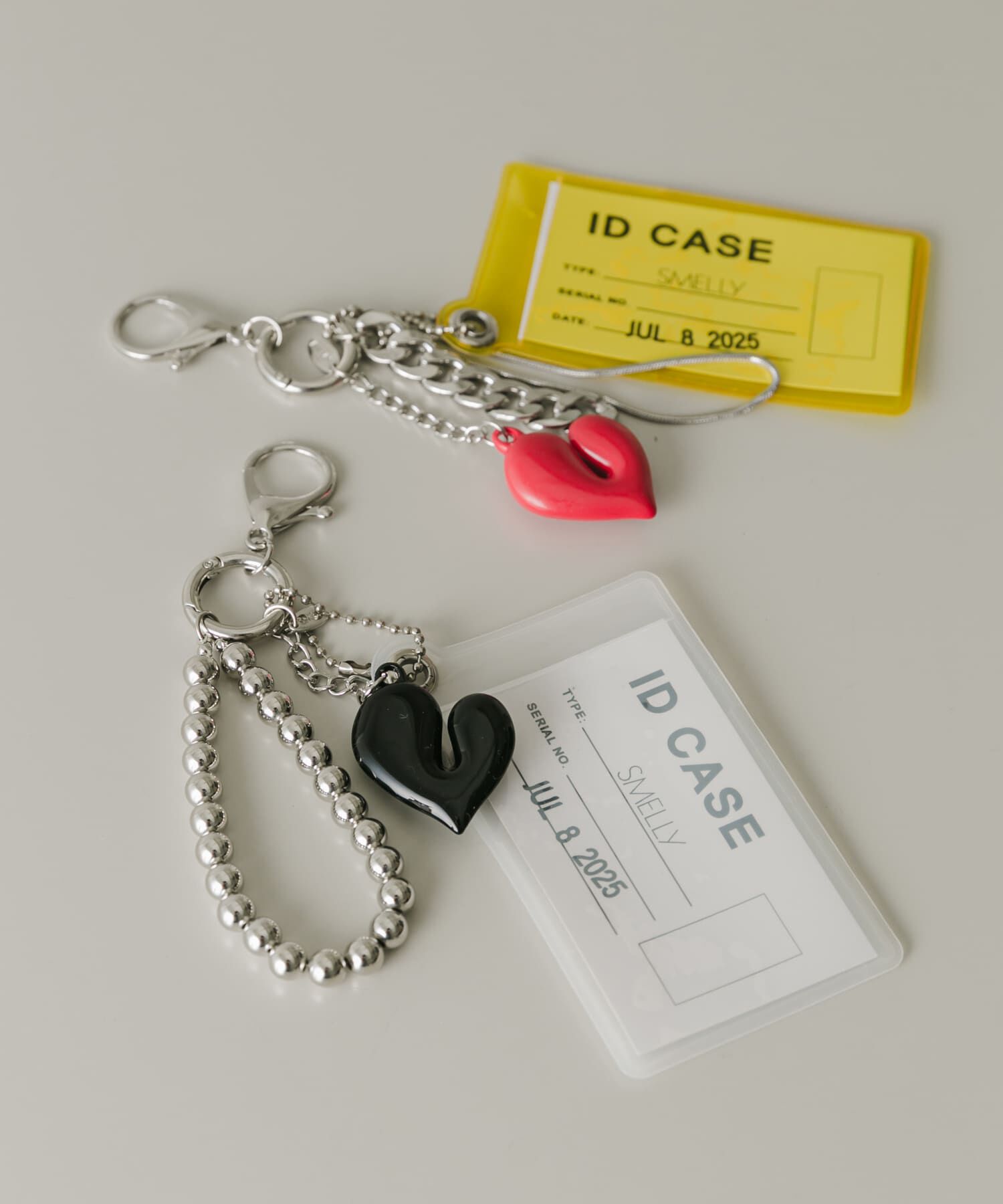 SMELLY「クリアケースハートセットキーチェーン」|チャーム・キーホルダー|