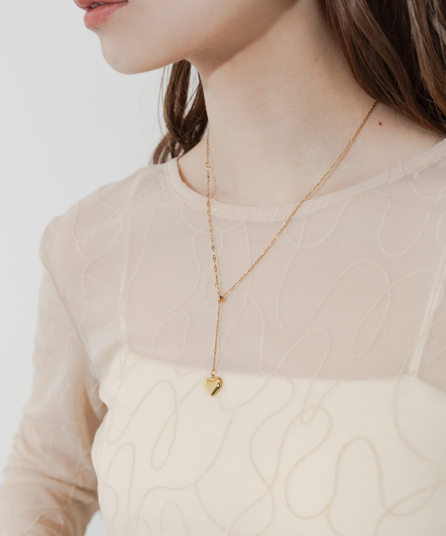 SMELLY「ステンレスハートチャームYネックレス」|ネックレス|