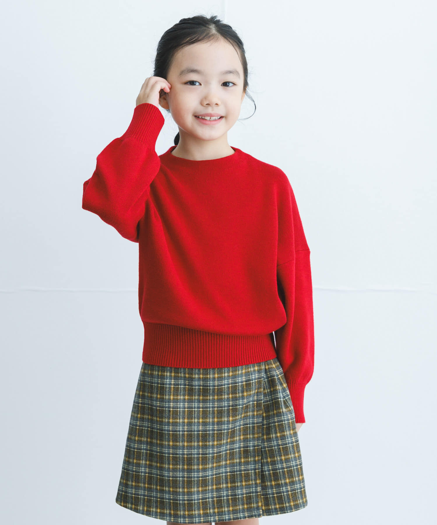 URBAN RESEARCH DOORS「『親子リンク』ボトルネックKNITプルオーバー(KIDS)」|ニット・セーター|レッド