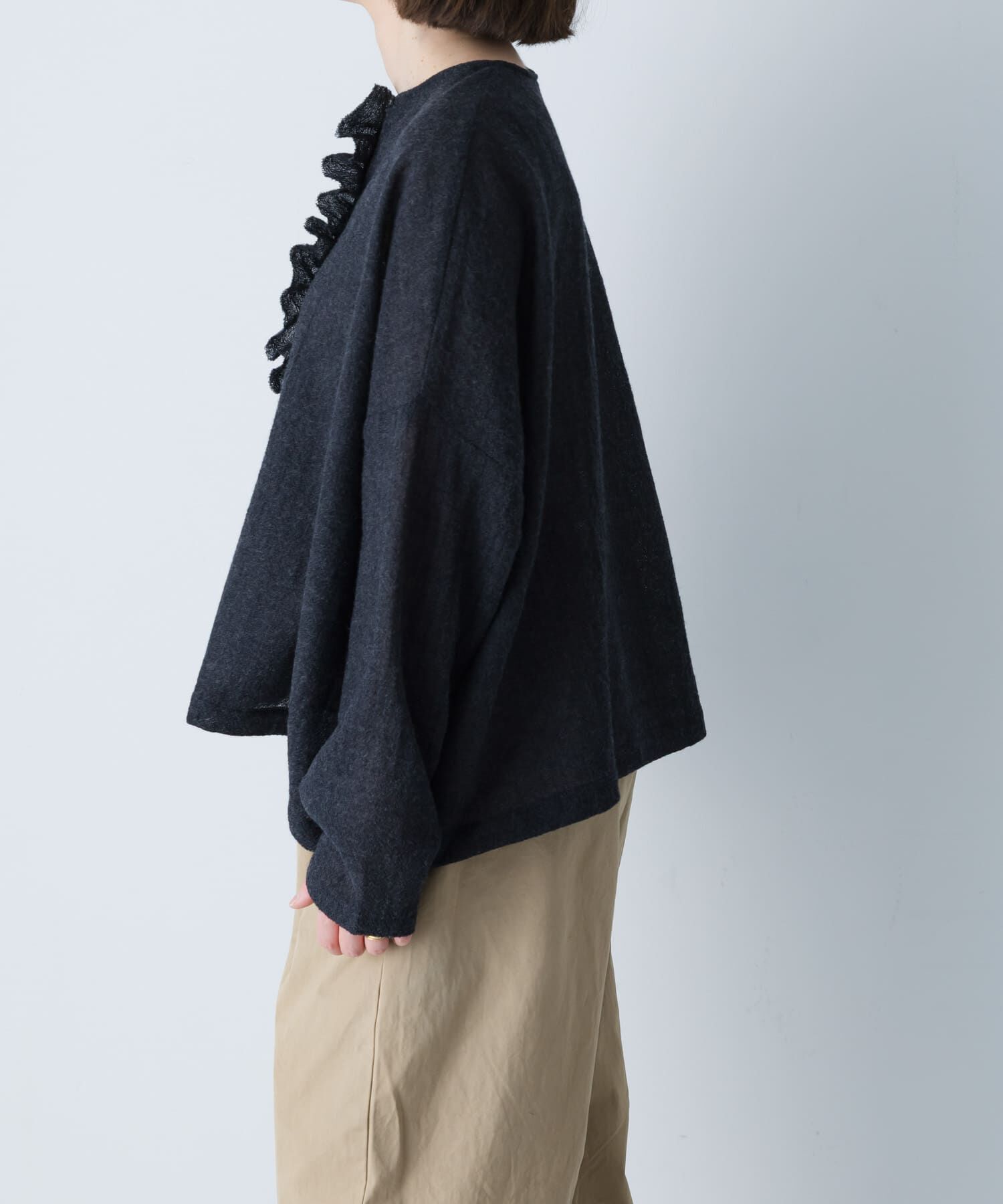 かぐれ「ウールワイドフリルプルオーバー」|シャツ・ブラウス|