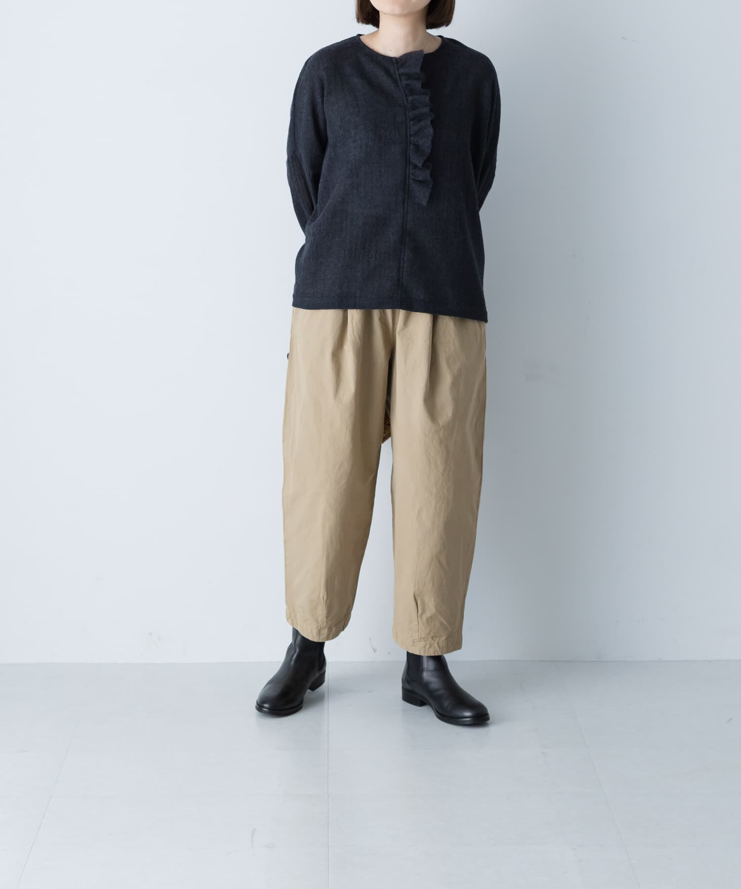 かぐれ「ウールワイドフリルプルオーバー」|シャツ・ブラウス|