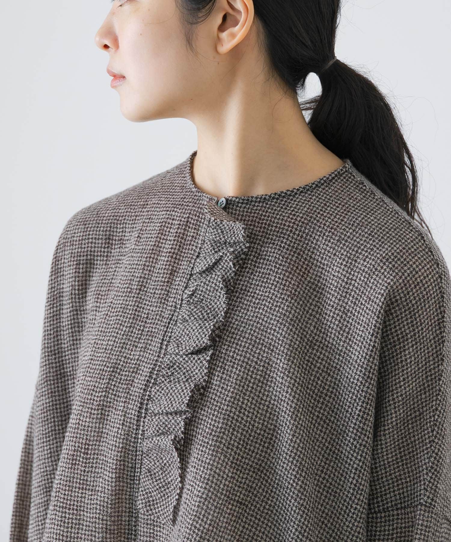 かぐれ「ウールワイドフリルプルオーバー」|シャツ・ブラウス|