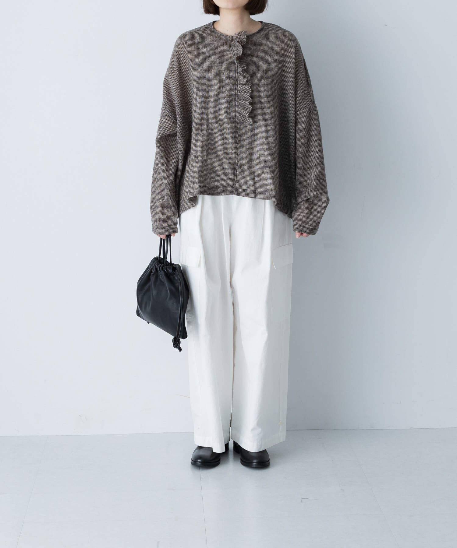 かぐれ「ウールワイドフリルプルオーバー」|シャツ・ブラウス|