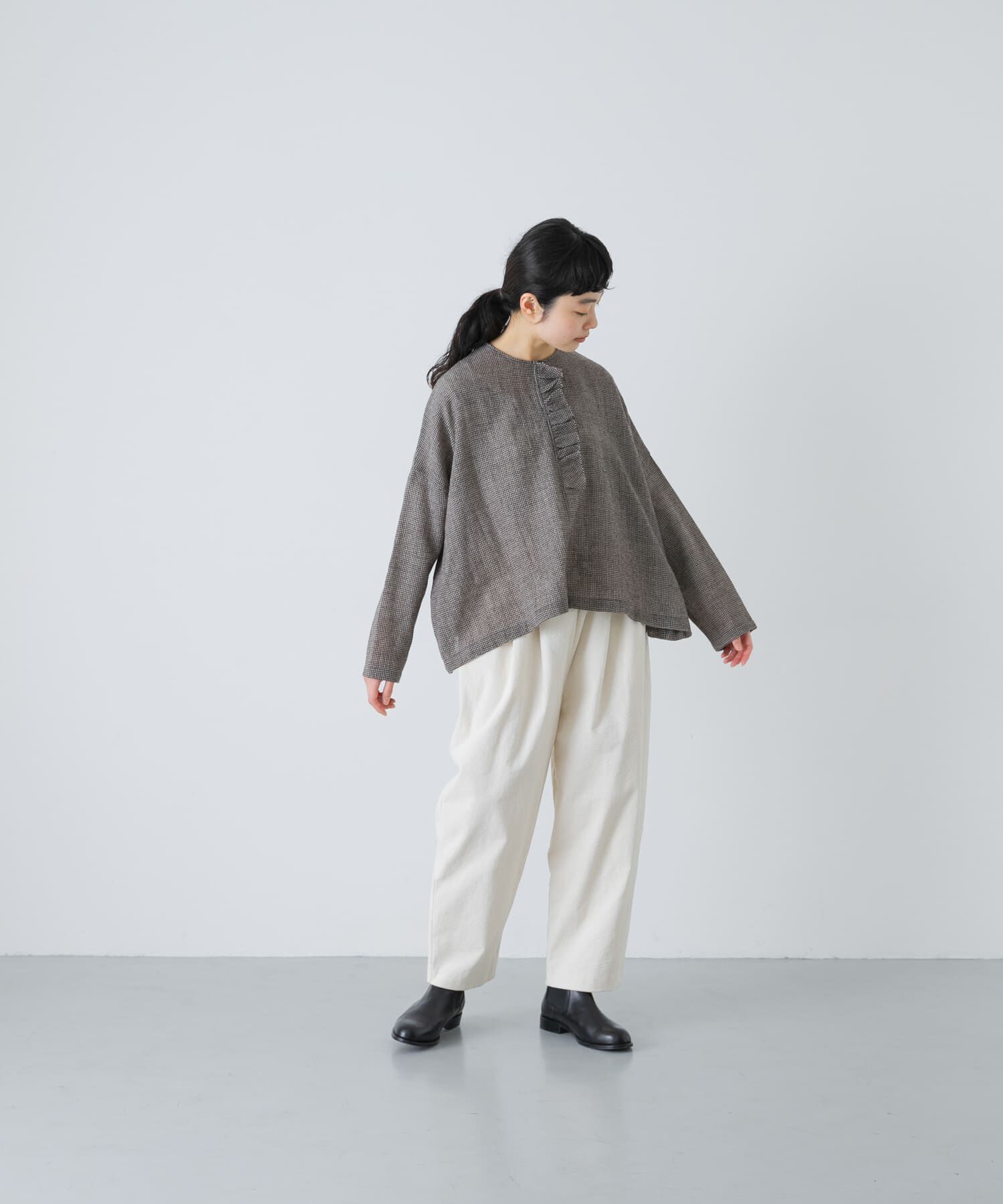 かぐれ「ウールワイドフリルプルオーバー」|シャツ・ブラウス|