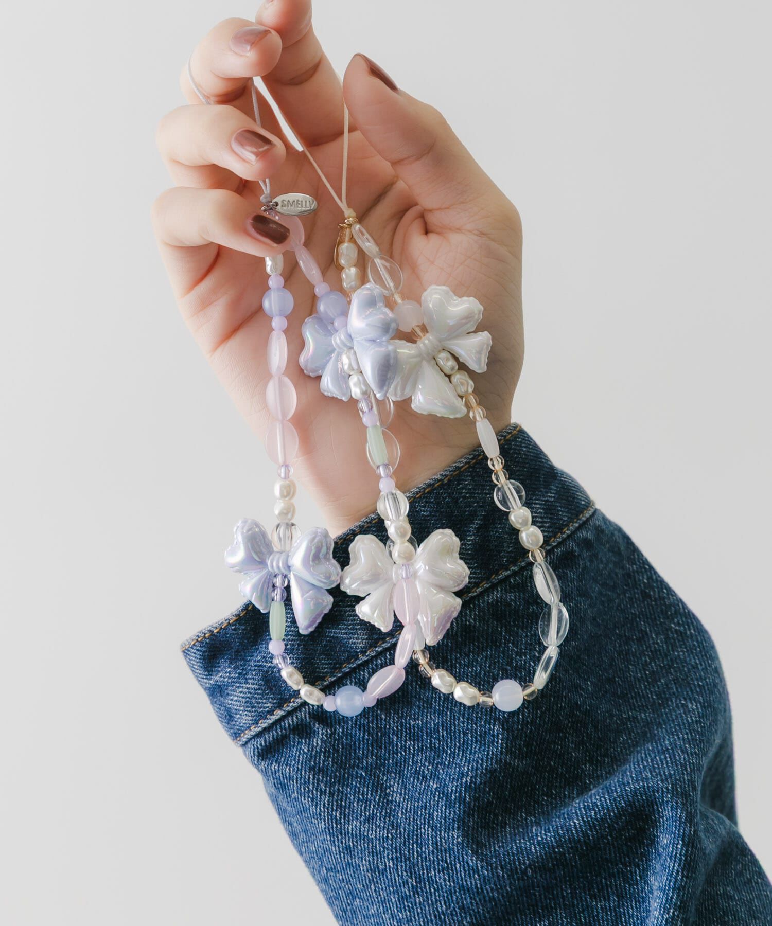 SMELLY「リボンモチーフビーズストラップ」|チャーム・キーホルダー|