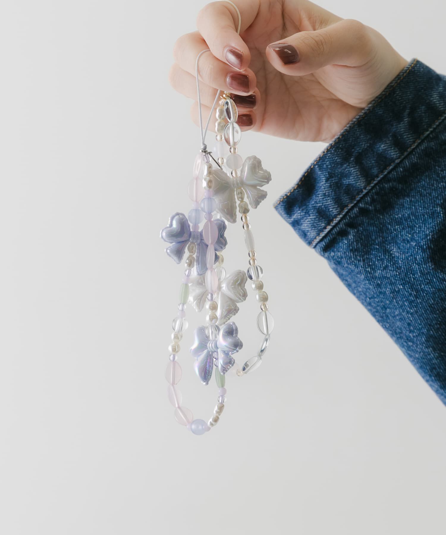 SMELLY「リボンモチーフビーズストラップ」|チャーム・キーホルダー|