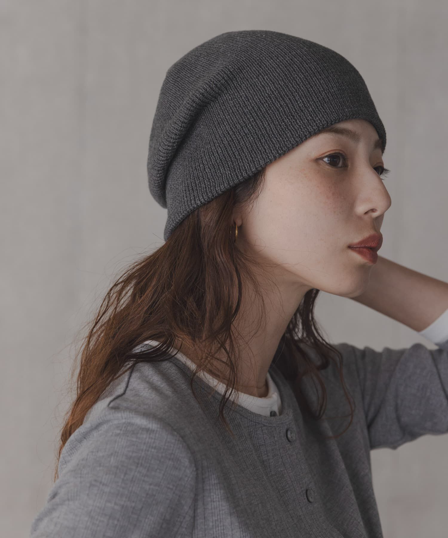Sonny Label 「コットンシングルニット帽」|ニット帽|グレー