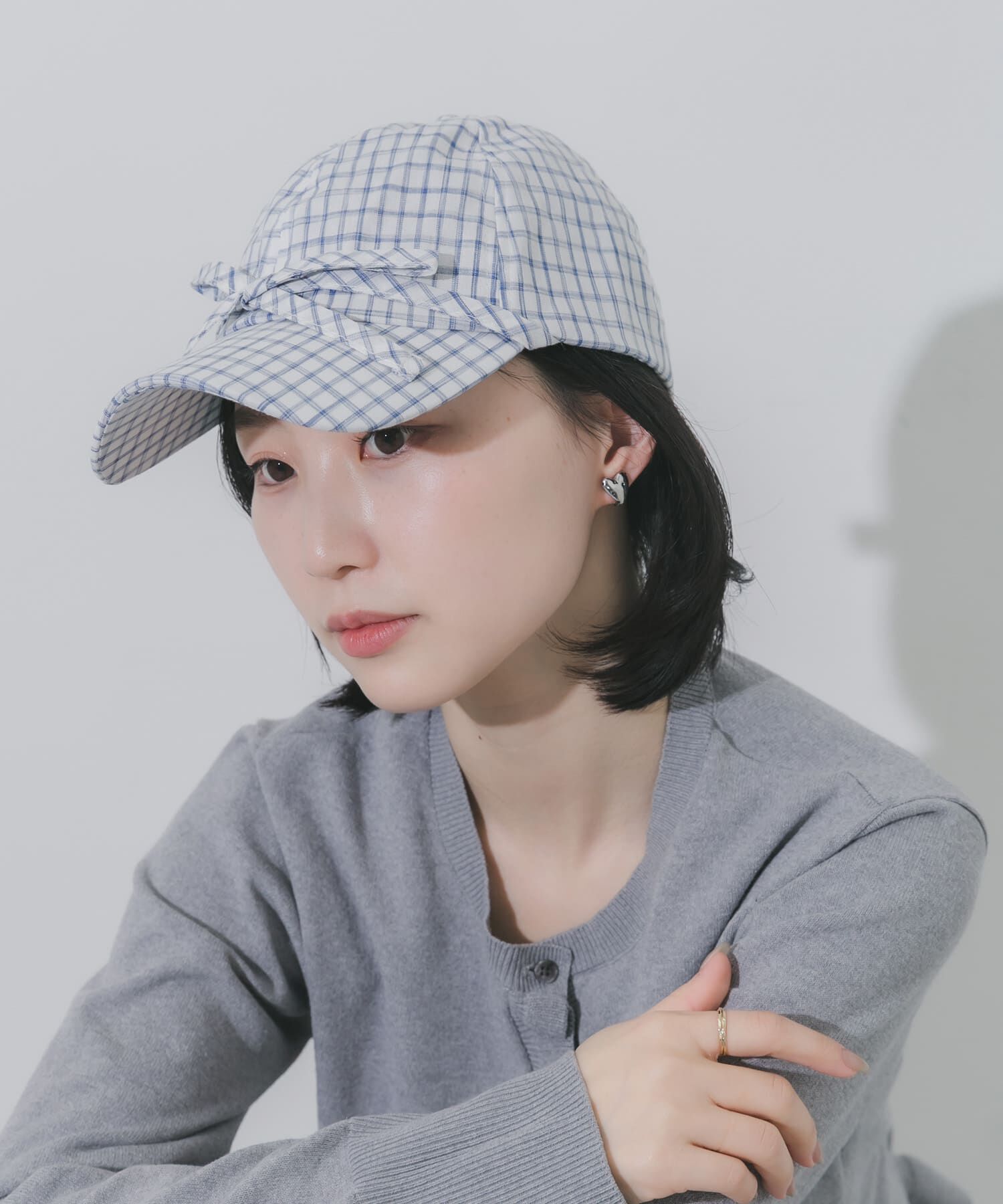 SMELLY「フロントリボンチェックキャップ」|キャップ・キャスケット|