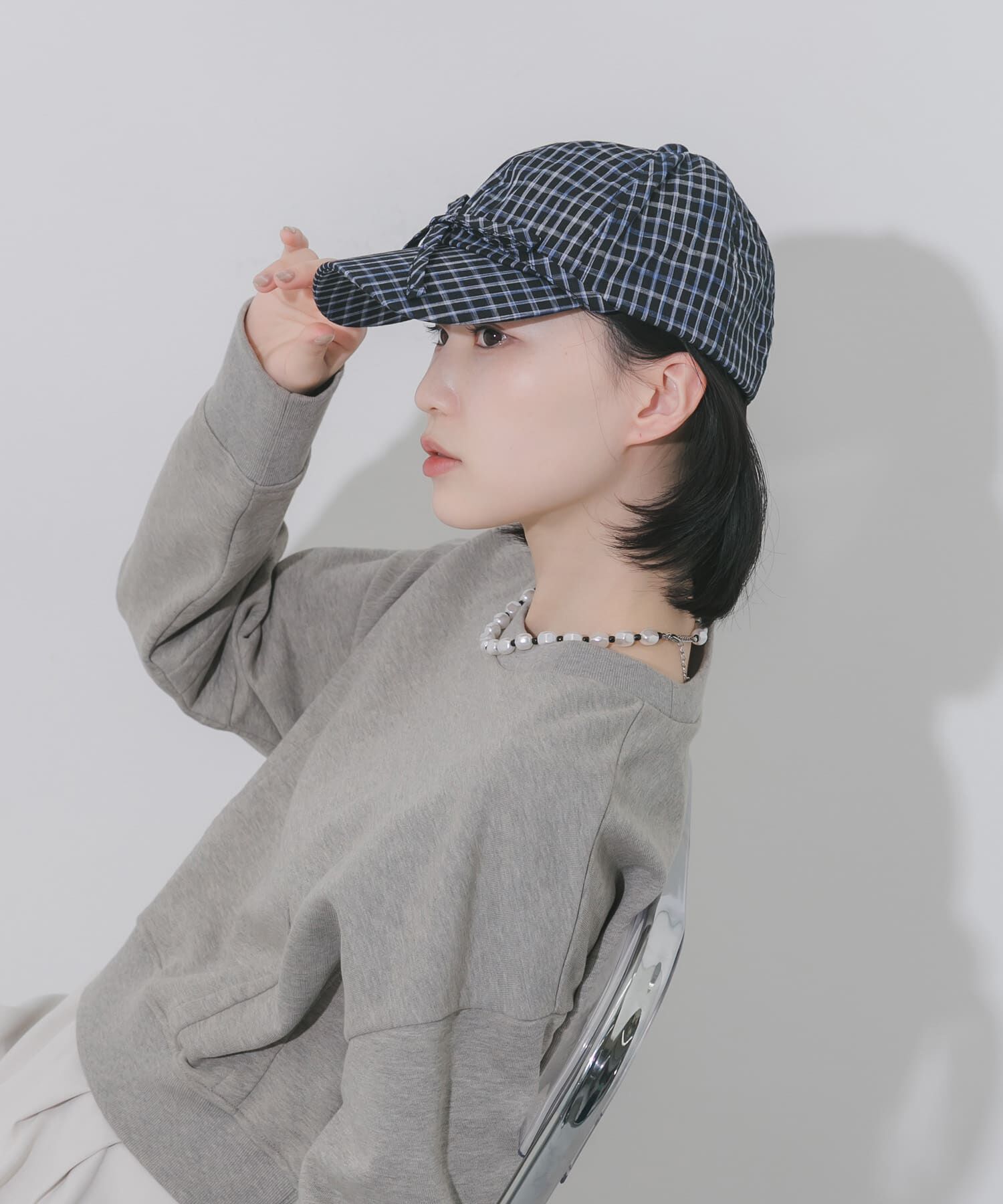 SMELLY「フロントリボンチェックキャップ」|キャップ・キャスケット|