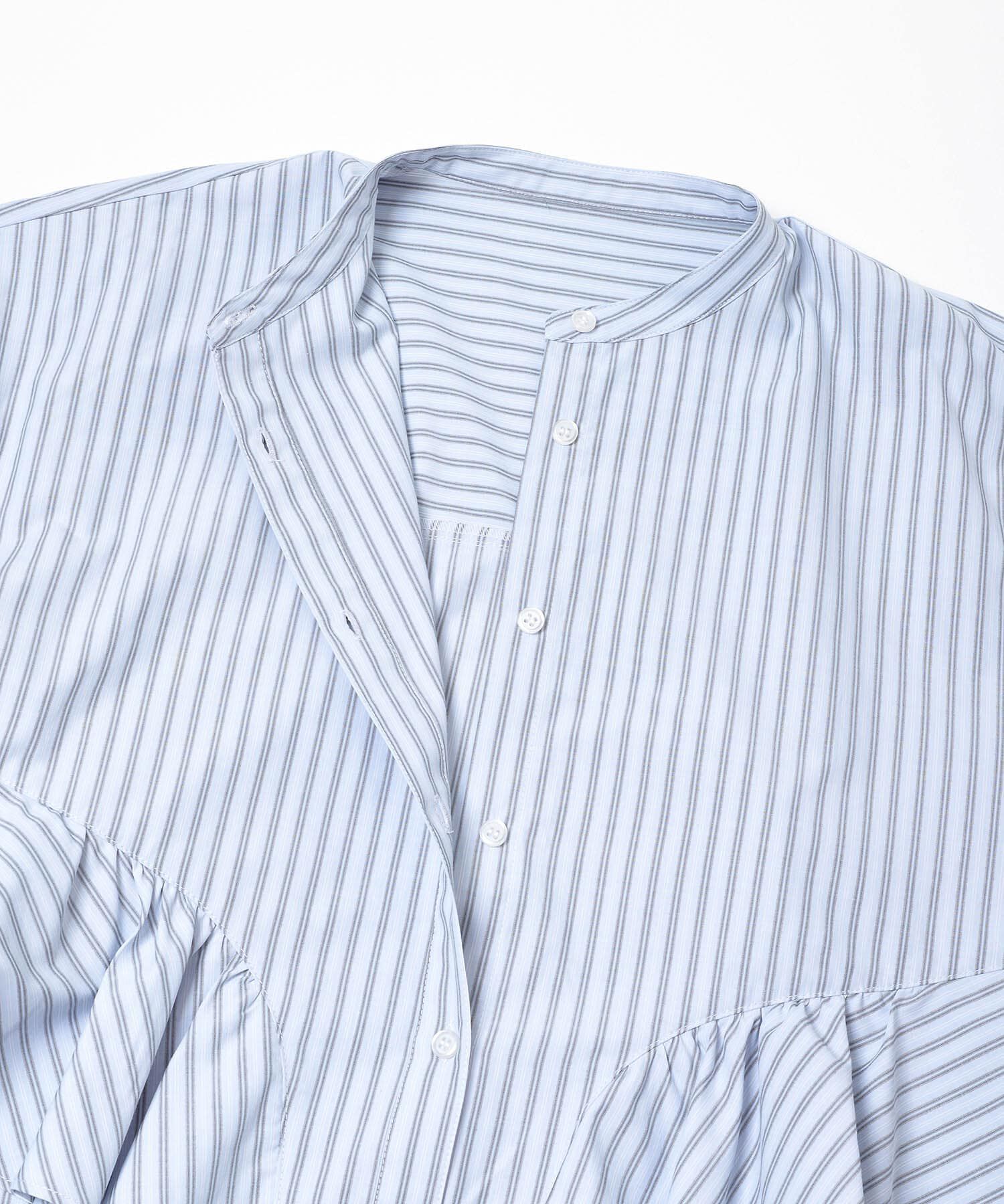 Sonny Label 「『WEB限定』バンドカラーフリルストライプシャツ」|シャツ・ブラウス|