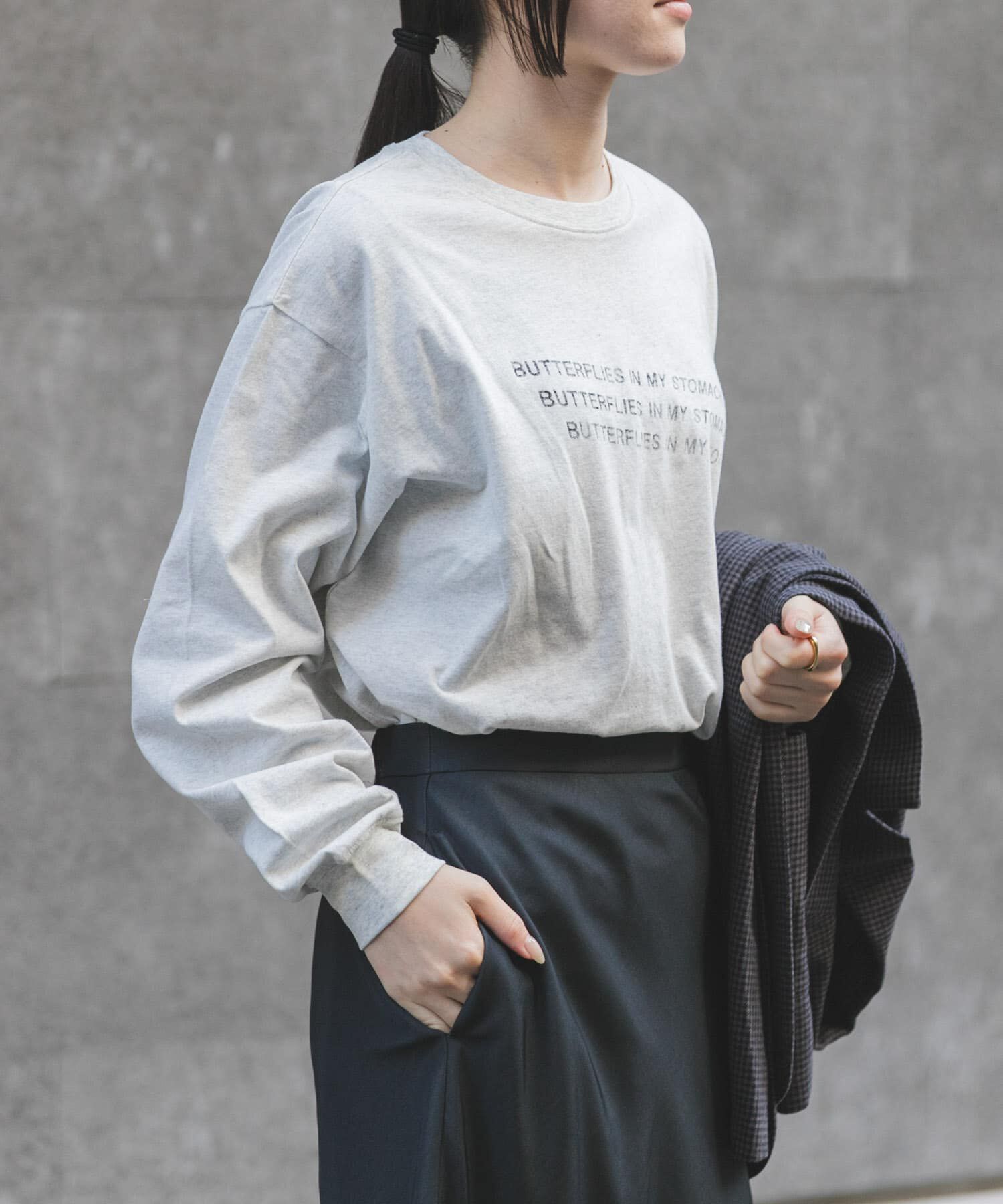 URBAN RESEARCH DOORS「FORK&SPOON　ピグメントプリントロングスリーブTシャツ」|Tシャツ・カットソー|