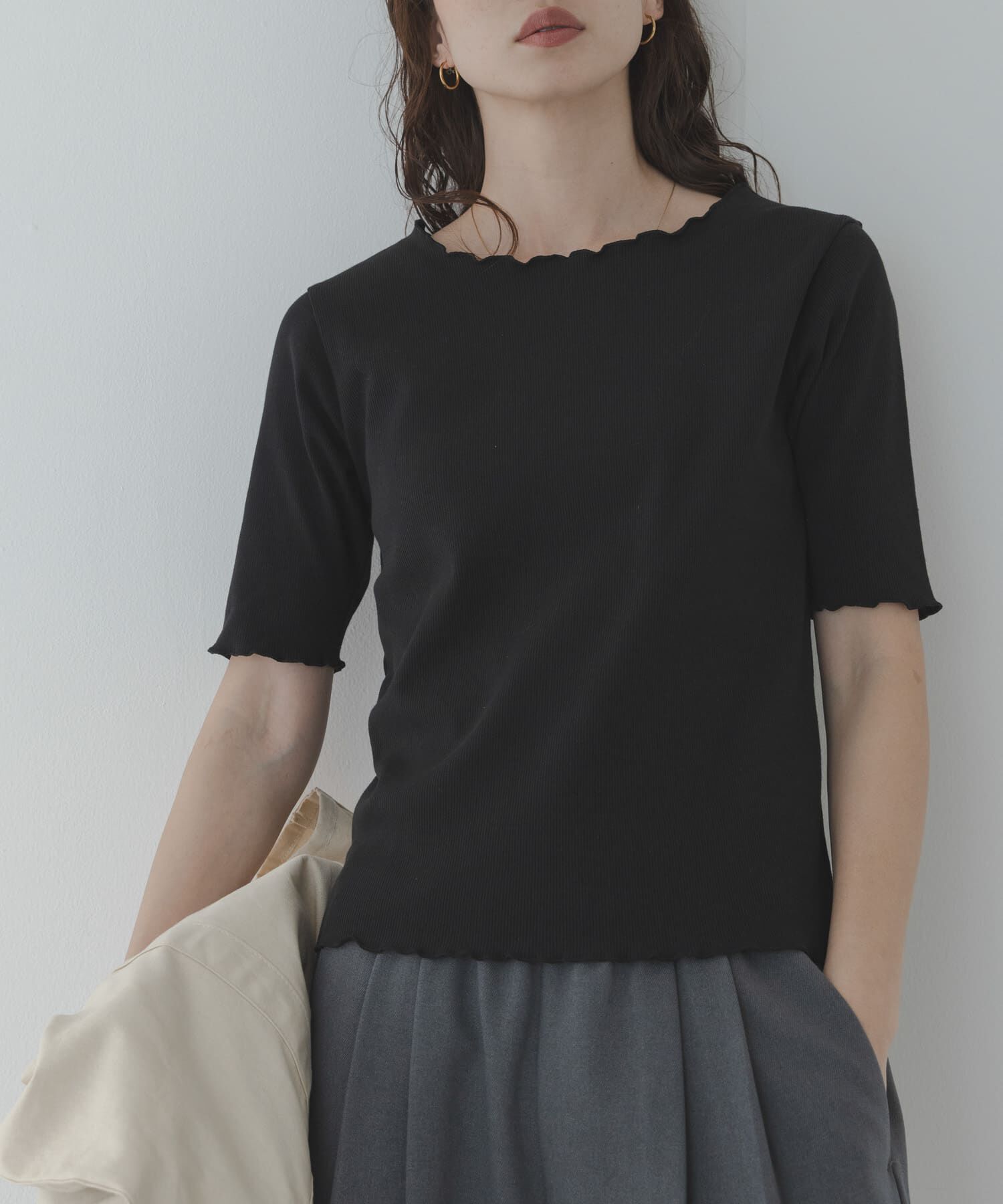 Sonny Label 「汗ジミ防止メロウクルーネックアソートプルオーバー」|Tシャツ・カットソー|ブラック