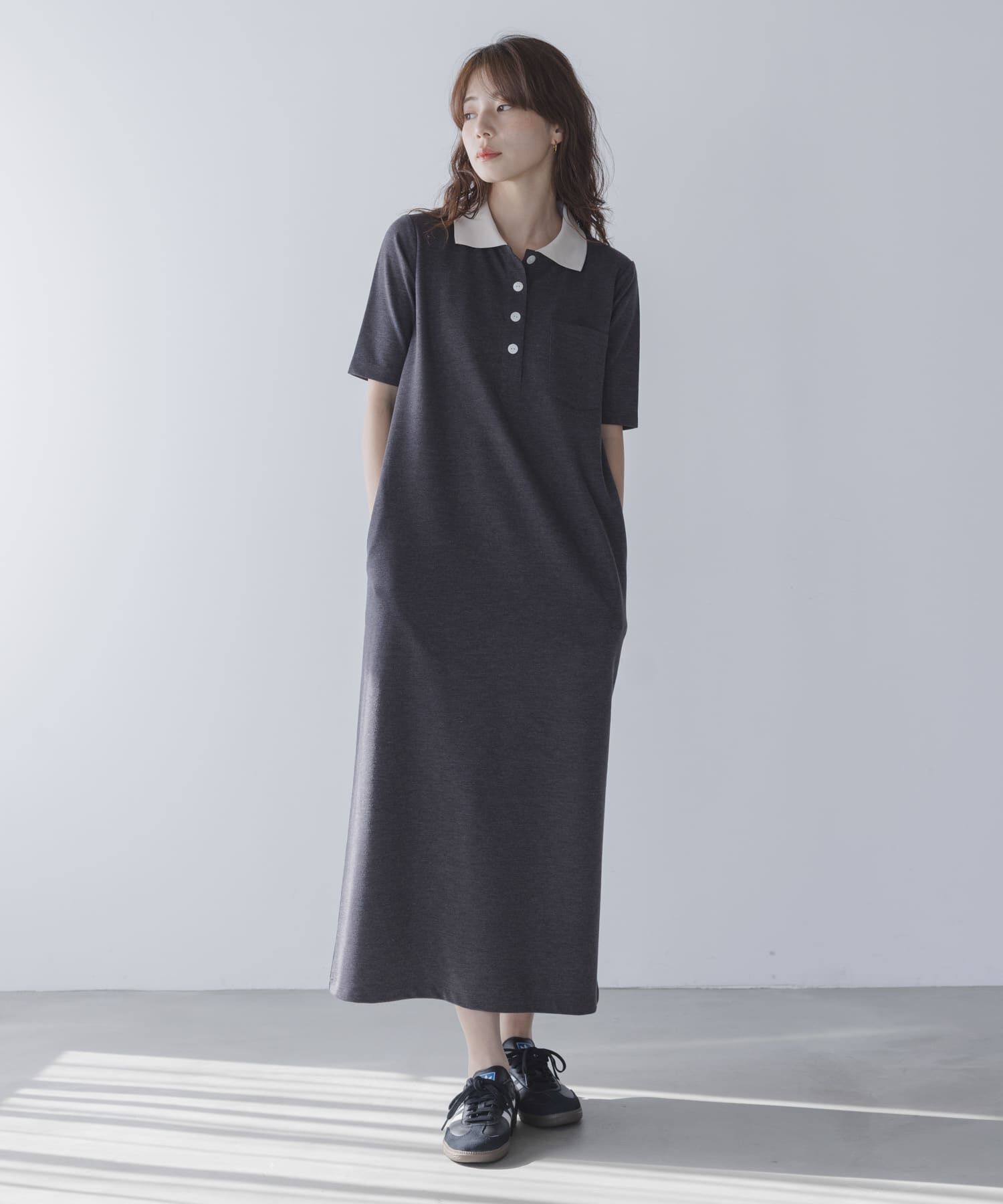 Sonny Label 「カットポロワンピース」|ワンピース|チャコールグレー