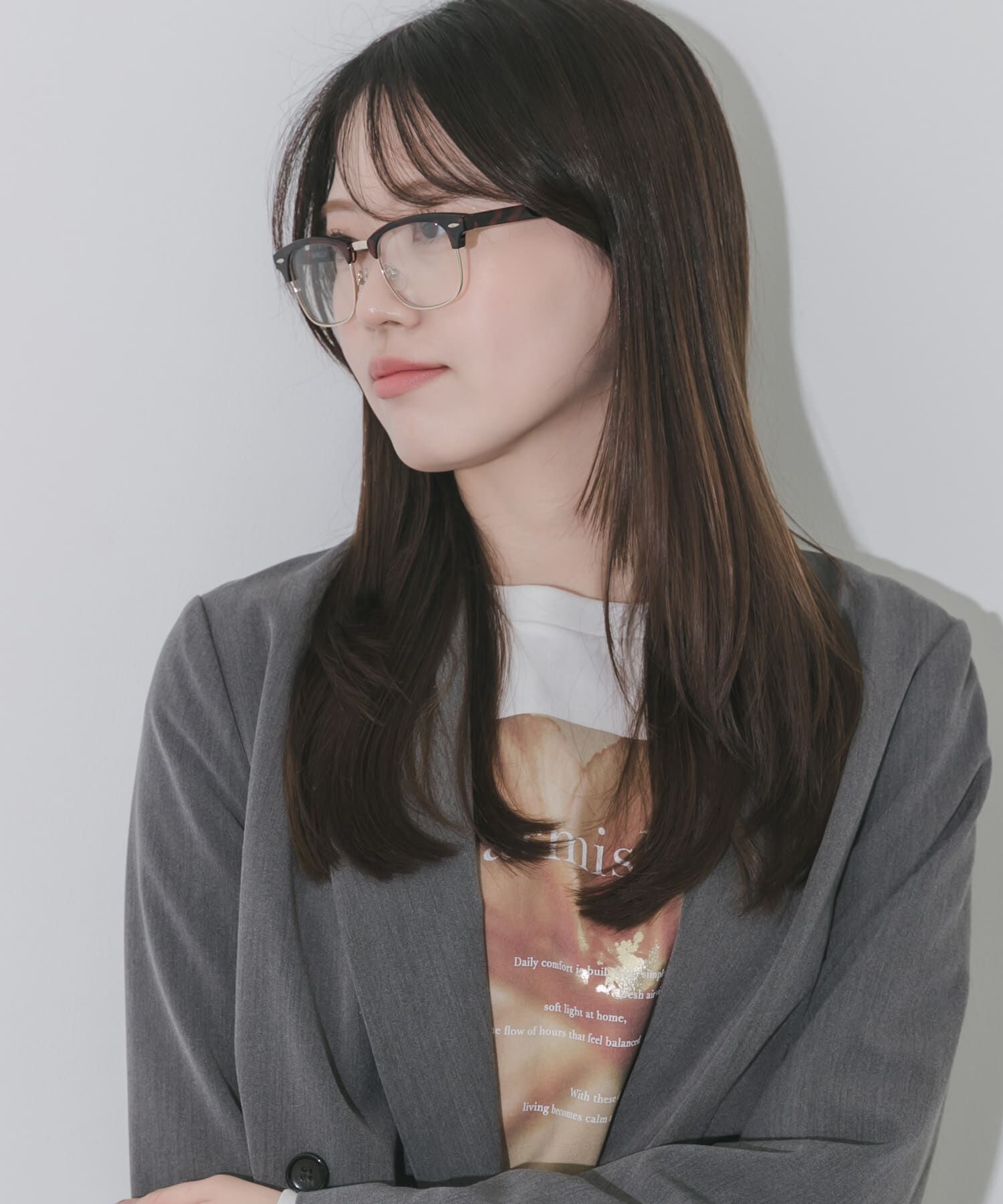 SMELLY「ハーフリムスクエアダテメガネ」|メガネ|